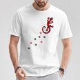 Gecko Footprint ハイビスカスフラワー ハワイサーフスタイルtシャツ Tシャツ 面白い贈り物