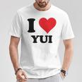 I Heart Yui ファーストネーム I Love パーソナライズ Tシャツ 面白い贈り物