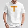 Kenko ひとことシリーズ「バミリ Bamiri Is Here 」［Orange］［背面デザイン］ Tシャツ 面白い贈り物