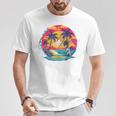 Los Angeles California、サーフィンサーフボードレトロ Tシャツ 面白い贈り物