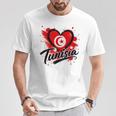I Love Tunisia 旅行旗 ハート ツーリスト バケーション デザイン Tシャツ 面白い贈り物