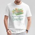 Montessori Teacher Books Sunflowers School Education Learn T-Shirt Unique Gifts