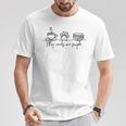 My Needs Are Simple Coffee Dog Paw Books Cozy Reading Lover Premium Tri-Blend T-Shirt Unique Gifts