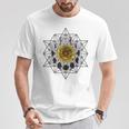 Sol Y Luna Fases Cubo De Metatrón Flor De Laidaagrada Camiseta unisex Regalos divertidos