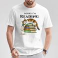 Sorry I'm Reading Calico Cat Book Lover T-Shirt Unique Gifts
