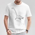 Uma ネッスィー ゆるい おもしろ かわいいイラスト ネッシー 長袖tシャツ Tシャツ 面白い贈り物
