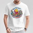 かわいいオクトパス 気をつけてくすぐる おもしろい Tシャツ 面白い贈り物