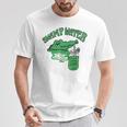 かわいいワニのクロコダイルグラフィックジャングルtシャツtシャツ Tシャツ 面白い贈り物