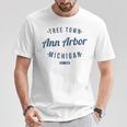 アナーバー ミシガン州 レトロ ヴィンテージ お土産 Mi アナーバー Tシャツ 面白い贈り物