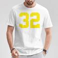 イエローナンバー32 背面 スポーツチーム ジャージ番号 Tシャツ 面白い贈り物