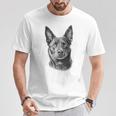 オーストラリアンケルピードッグモチーフペットアート オーストラリアンケルピー Tシャツ 面白い贈り物