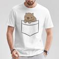 オーストラリアン・ウォンバット ポケット付き キュート ベビー ウォンバット Tシャツ 面白い贈り物