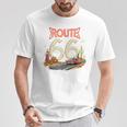 クラシック レトロ ルート66 砂漠の情景 赤 ヴィンテージ 車 Tシャツ 面白い贈り物