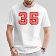 クールなレトロなレタリングジャージバックナンバー35 Thirtyfive Tシャツ 面白い贈り物