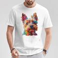 ケアンテリア 犬 モチーフ ペット イラスト ケアンテリア Tシャツ 面白い贈り物