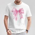 コケット ピンク リボン カワイイ Tシャツ 面白い贈り物