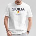 シチリア家族旅行 イタリア国旗 イタリアギフト シチリア島 Tシャツ 面白い贈り物
