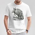 シュールなアコーディオンミュージカルアルマジロアート Tシャツ 面白い贈り物