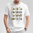 ショベルの種類重機設備表 Tシャツ 面白い贈り物