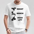 スクワットベンチデッドリフトパワーリフティング Tシャツ 面白い贈り物