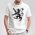 スコットランドライオンランパントシンボル ブラック Tシャツ 面白い贈り物