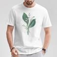 スズラン植物アートペインティングtシャツ Tシャツ 面白い贈り物
