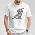 ダックスフンド かわいいダックスプリント 愛犬家グッズ Dachshund Tシャツ 面白い贈り物