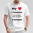 トッテナムへの愛はアーセナルへの憎しみよりも大きい Tシャツ 面白い贈り物