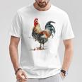 ニワトリ 動物 カラフル 動物園 絵画 イラスト ニワトリ Tシャツ 面白い贈り物