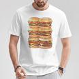 ハンバーガーデイパック ハンバーガー 6パック 腹筋 フェイク腹筋ジム Tシャツ 面白い贈り物