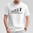 バドミントン選手の進化 Tシャツ 面白い贈り物