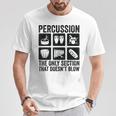 パーカッションパーカッション奏者 ドラムセット ドラムドラマー Tシャツ 面白い贈り物