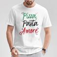 ピザ パスタ アモーレ イタリア製 Tシャツ 面白い贈り物
