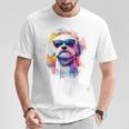 マルチーズ 犬 グラフィック ペット アートワーク サングラス マルチーズ Tシャツ 面白い贈り物