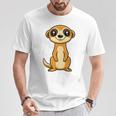 ミニマリストのミーアキャット 動物 シンプルでかわいいミーアキャット Tシャツ 面白い贈り物