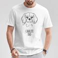 ラインアートベストドッグダッドメンズ-キャバリア 長袖tシャツ Tシャツ 面白い贈り物