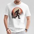 バックプリント ヴィンテージ レトロ ビッグフット 月 ビッグフット Tシャツ 面白い贈り物