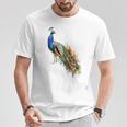 孔雀 動物 カラフル モチーフ 抽象画 孔雀 Tシャツ 面白い贈り物