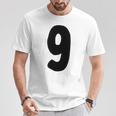 数字 9 太字 ブラック Tシャツ 面白い贈り物