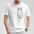 猫のために働いてます サバ白猫 猫好きあるある 社畜ネタ 面白い Tシャツ 面白い贈り物