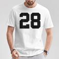 番号28 背面 スポーツチームジャージ番号 Tシャツ 面白い贈り物