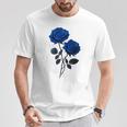 青いバラ 花 カップル ゴシック ファンタジー 花 美的 アート Tシャツ 面白い贈り物