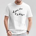 飛ぶ鳥の群れ 長袖tシャツ Tシャツ 面白い贈り物