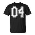 04番のスポーツチームスタイル。ホワイト。 Tシャツ