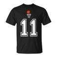 11 番 バスケットボールスタイル ヴィンテージホワイト Tシャツ