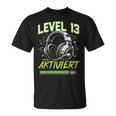 13 Geburtstag Jungenideo Gamer Level 13 Aktiviert Junge T-Shirt