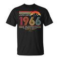 1966年1月生まれ 還暦祝い 60歳 誕生日 ヴィンテージ レトロ 1966 ギフト 男性 女性 Tシャツ