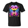 20 歳の誕生日、女の子 20 歳、蝶、数字 20 Tシャツ