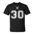 30 番 野球スタイル ヴィンテージホワイト Tシャツ