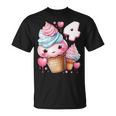 4歳のバースデーガール アイスクリーム 背番号4 Tシャツ